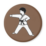 Martial Arts Kid 8 brown magnet