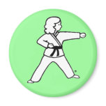 Martial Arts Kid 9 green magnet