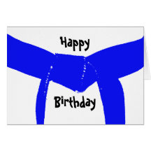 Martial Arts Light Blue Belt Birthday Card