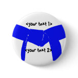 Martial Arts Light Blue Belt Button