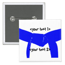 Martial Arts Light Blue Belt Button