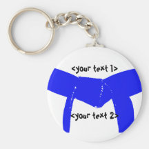 Martial Arts Light Blue Belt Keychain