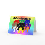 Martial Arts Ring of Belts Celebration invitations cards