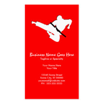 martial arts silhouette business card templates