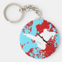 martial arts silhouettesfists of fire. key chain