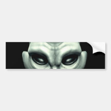 Martian Alien Extraterrestrial Outer Space Skull Bumper Sticker