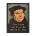 Martin Luther - Here I Stand Quotation postcards