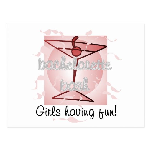 Martini Bachelorette Bash Tshirts and Gifts Post Card