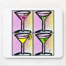 MARTINI COLLAGE POSTER ART PRINT by Jill Mouse Pads