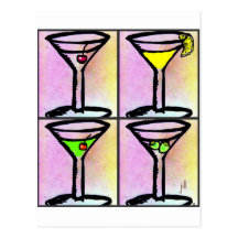 MARTINI COLLAGE print by jill Post Card