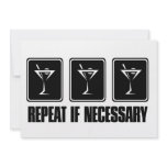 Martini Drink Signs - Repeat if Necessary invitations