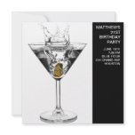 Martini Glass Mans 21st Birthday Party Personalized Invitations