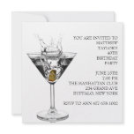Martini Glass Mans 40th Birthday Party Announcements