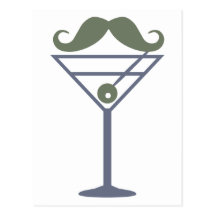Martini Moustache custom postcard