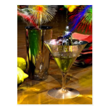 Martini on ice postcards