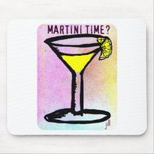 MARTINI TIME LEMON DROP PASTEL PRINT by Jill Mouse Pads