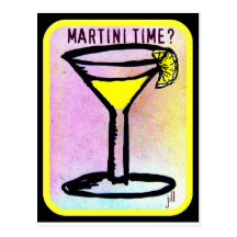 MARTINI TIME LEMON DROP PRINT POST CARDS