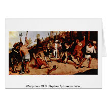 Martyrdom Of St. Stephen By Lorenzo Lotto Greeting Card