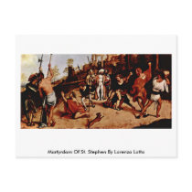Martyrdom Of St. Stephen By Lorenzo Lotto Post Cards