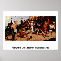 Martyrdom Of St. Stephen By Lorenzo Lotto Poster