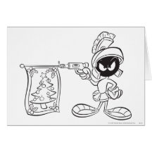 Marvin the Martian Christmas Tree Pop Gun Greeting Cards