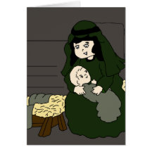 mary and jesus in green card