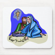 Mary and Joseph Christian artwork Mousepad