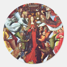 Mary As Queen Of Heaven By Meister Der Legende Der Round Sticker