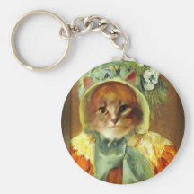 Mary Cassatt's Cat in Bonnet Key Chain