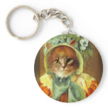 Mary Cassatt's Cat in Bonnet keychains