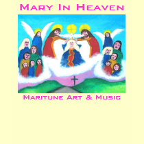 Mary In Heaven (bright) t-shirts