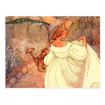Mary in Her Garden Post Card