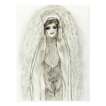 Mary In The Grotto Postcard