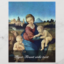 Mary With Christ Child And John The Baptist Flyer Design