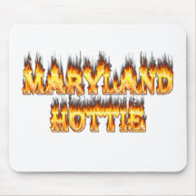 Maryand hottie fire and flames design mouse pads
