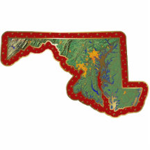 Maryland Map Christmas Ornament Cut Out