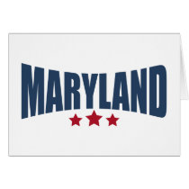 Maryland Three Stars Design Greeting Cards
