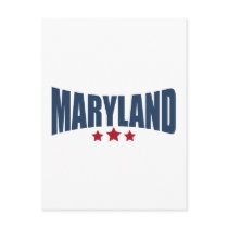 Maryland Three Stars Design Postcard
