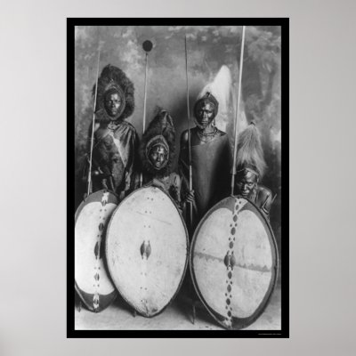 Masai Warriors Kenya, Africa 1920 Poster by lc_vintagephotos