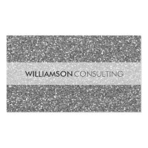 MASCULINE BUSINESS CARD bold simple silver glitter