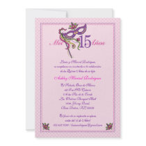 Mask 15 Quinceañera Invitation