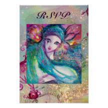 MASK IN BLUE Elegant Masquerade Party RSVP Custom Invitations