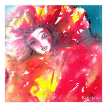 MASK IN RED 2 / MARDI GRAS MASQUERADE PARTY PERSONALISED ANNOUNCEMENTS