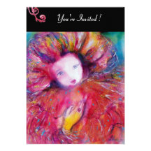 MASK IN RED / MARDI GRAS MASQUERADE PARTY INVITATION