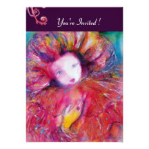 MASK IN RED / MARDI GRAS MASQUERADE PARTY PERSONALIZED INVITE