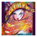 MASK IN YELLOW, MARDI GRAS PARTY black purple red Personalised Invite