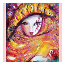 MASK IN YELLOW, MARDI GRAS PARTY purple red rose Custom Invite
