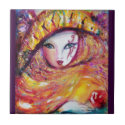 MASK IN YELLOW / Venetian Masquerade Ball,Purple tiles