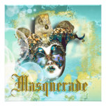 Mask masquerade venetian mardi gras party personalized invites