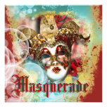 Mask masquerade venetian mardi gras party personalized announcements